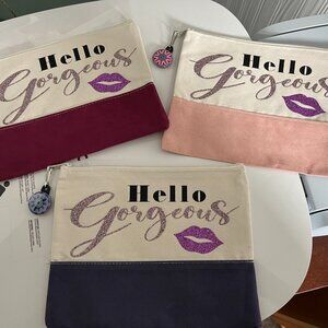 Brand New Zippered Makeup Bag-- Your Choice of Color